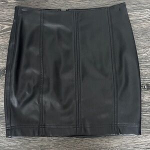 Free people faux, leather black mini skirt 0